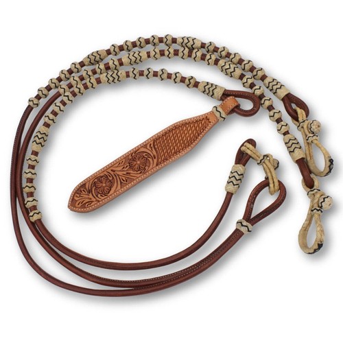Romal reins chestnut leder mit - romal,